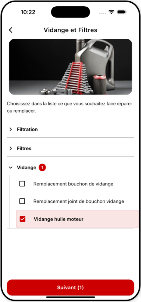 Screenshot: Trouver un mécanicien