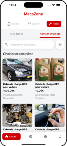 Page des annonces: coté Pro